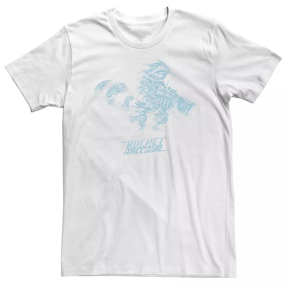 Big & Tall Marvel Rocket Raccoon Distressed Blue Hue Portrait Tee, Men's,  Product Image