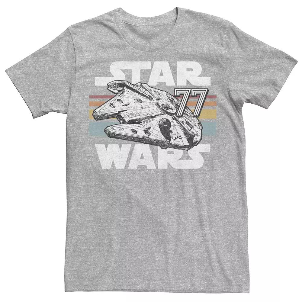 Men's Star Wars Millennium Falcon 77 Retro Tee, Size: Medium, Athletic Grey Product Image