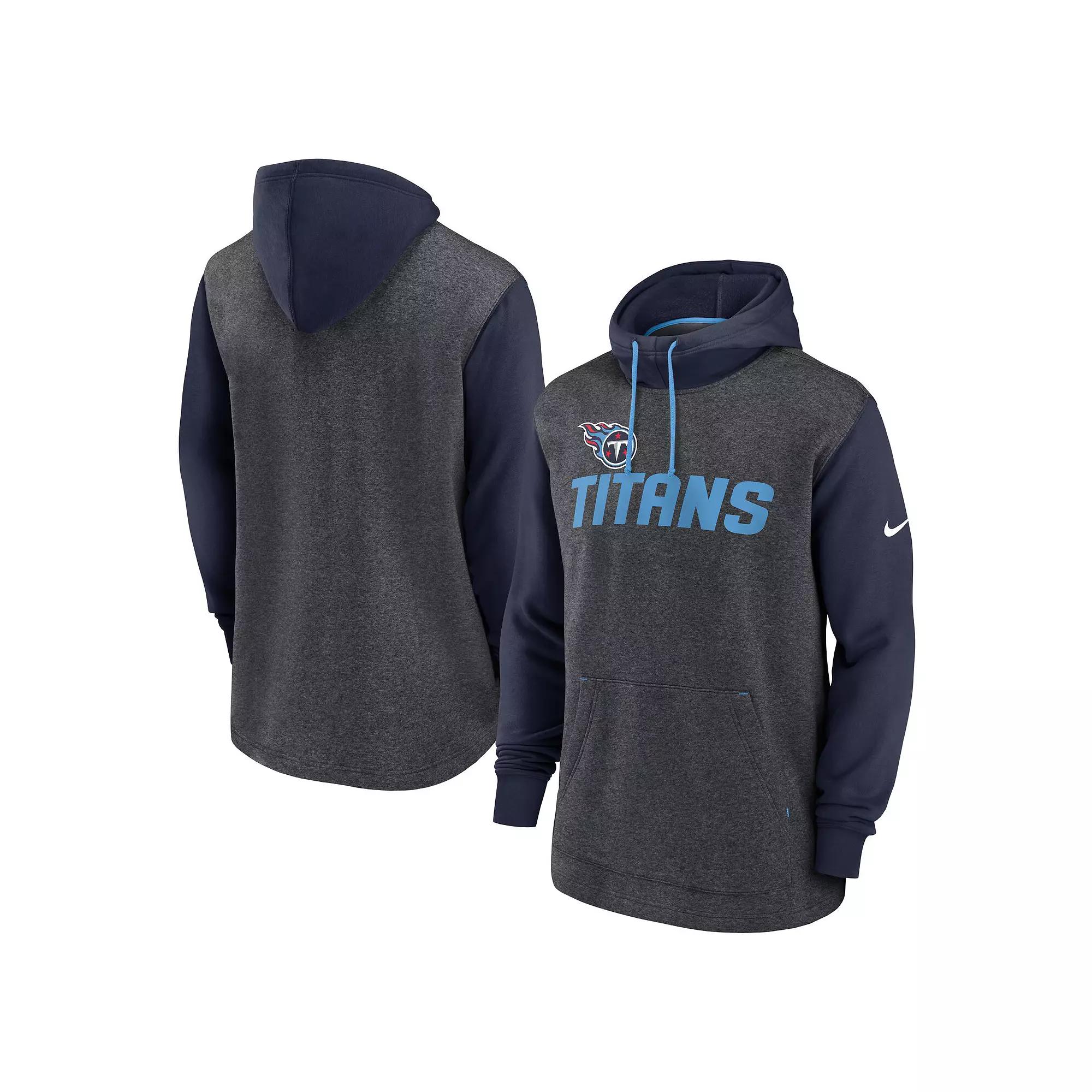 Men's Nike Heathered Charcoal/College Navy Seattle Seahawks Surrey Legacy Pullover Hoodie,  Product Image