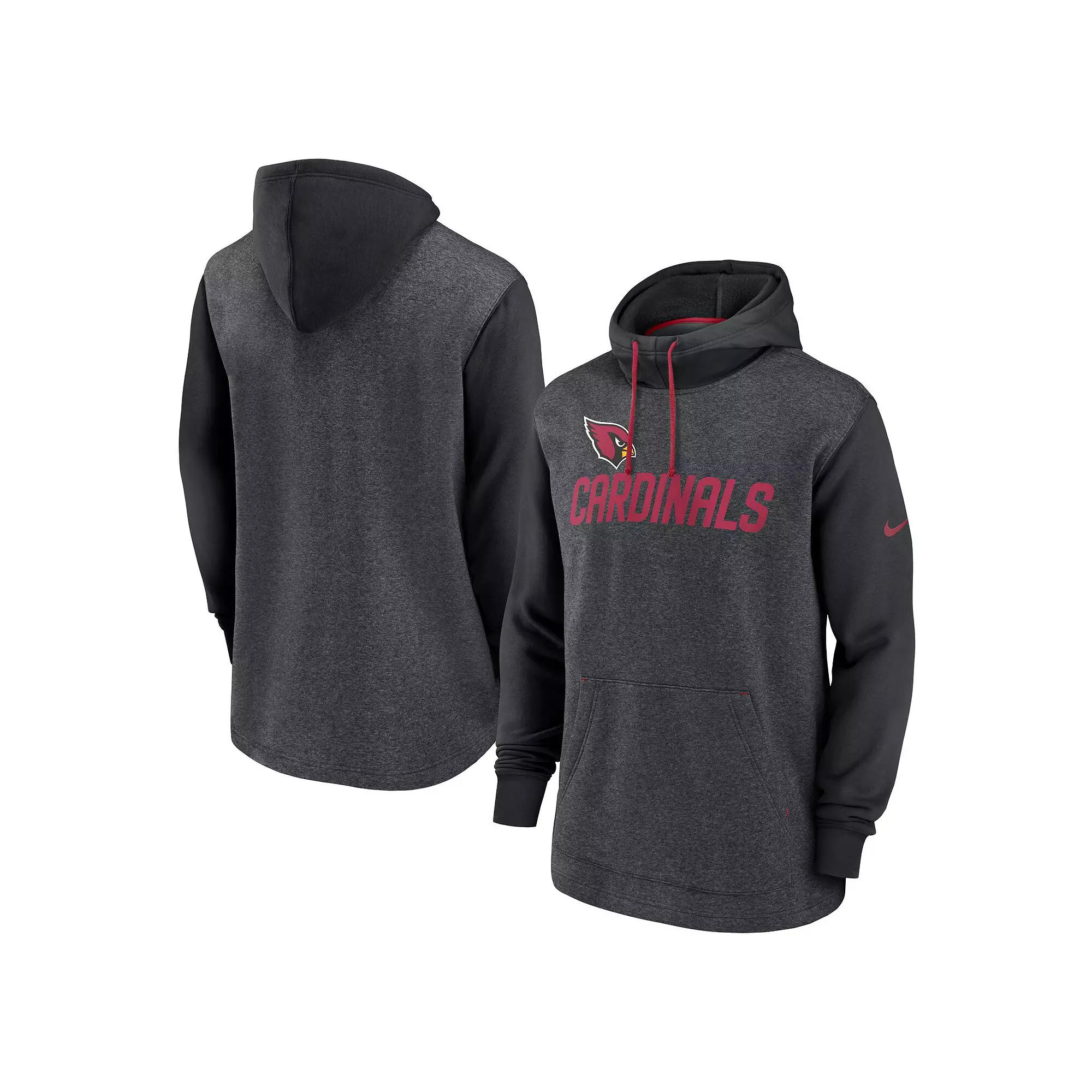Men's Nike Heathered Charcoal/Black Arizona Cardinals Surrey Legacy Pullover Hoodie,  Product Image