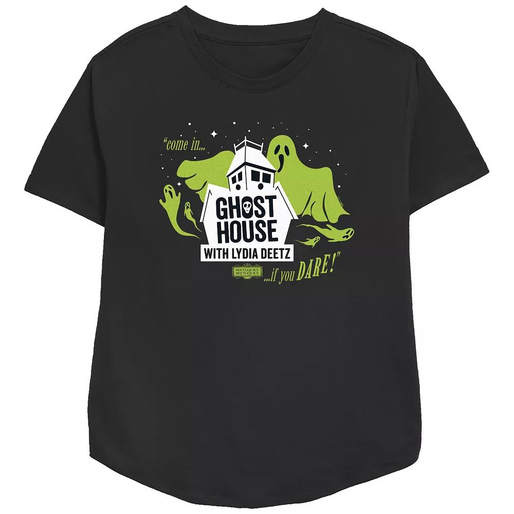 Women's Beetlejuice 2 Ghost House With Lydia Deetz Relaxed Fit Graphic Tee,  Product Image