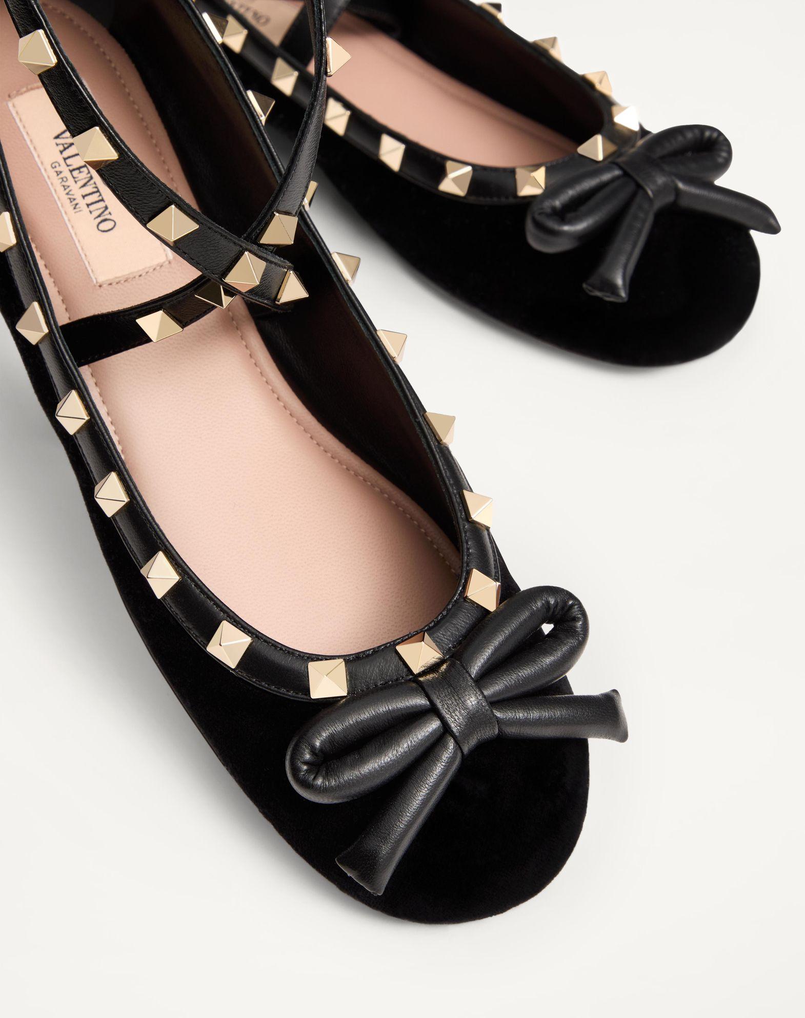 Rockstud Velvet Ballerina Product Image