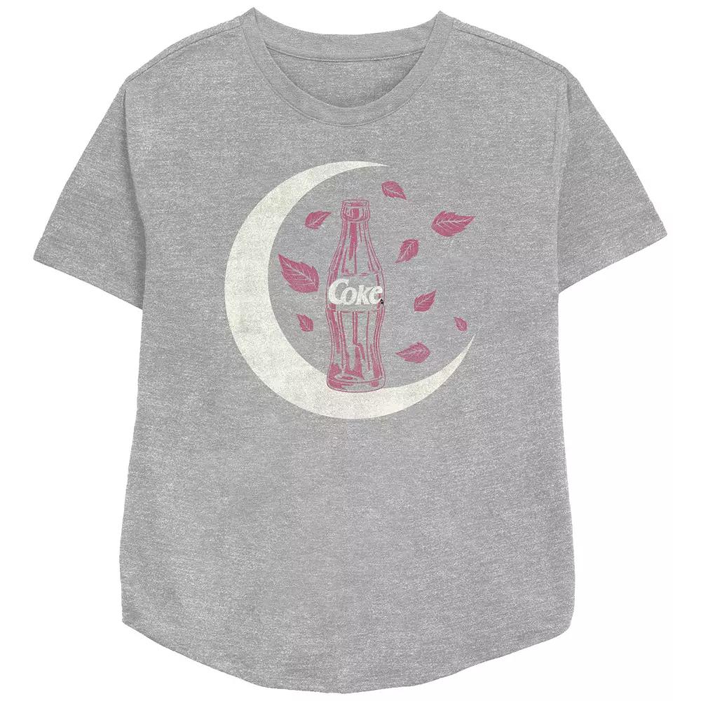 Women's Coca-Cola Bottle Autumn Style Relaxed Fit Graphic Tee, Size: XS, Athletic Grey Product Image