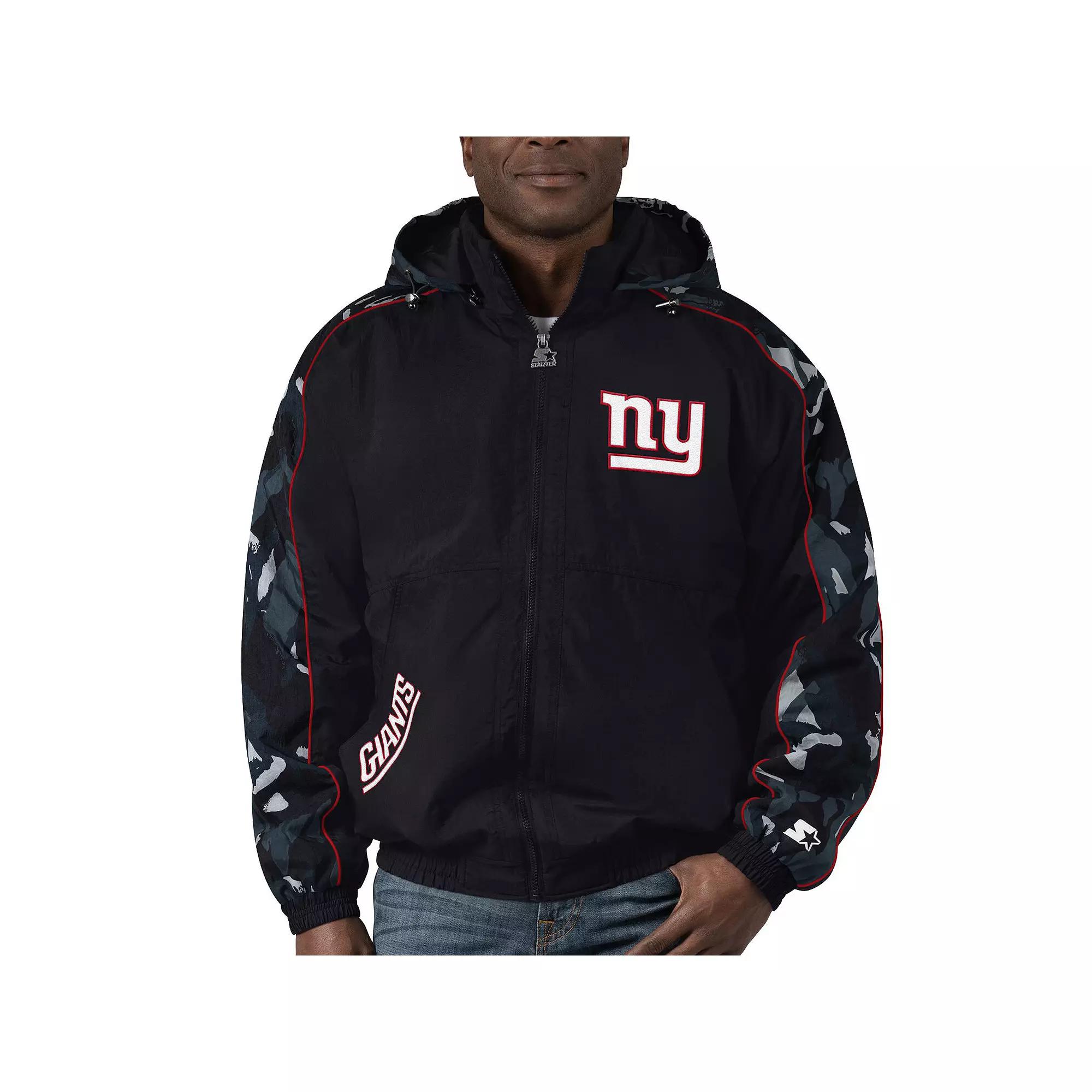 Men's Starter Black New York Giants Thursday Night Gridiron Full-Zip Hoodie,  Product Image