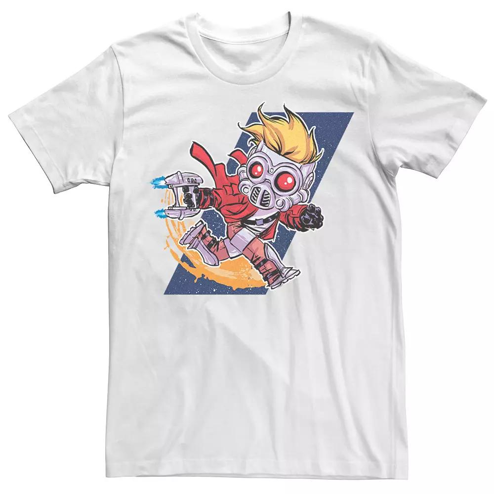 Men's Marvel Guardians Of The Galaxy Kawaii Star Lord Graphic Tee, Size: XS, White Product Image