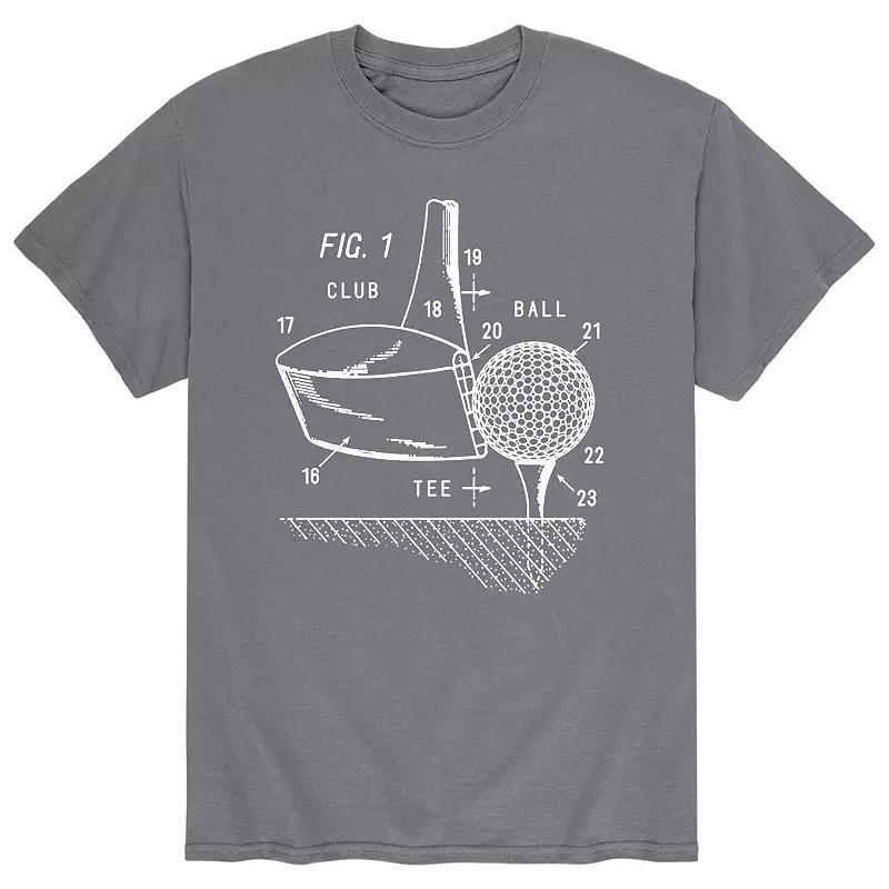Men's Golf Club And Ball Diagram Tee,  Product Image