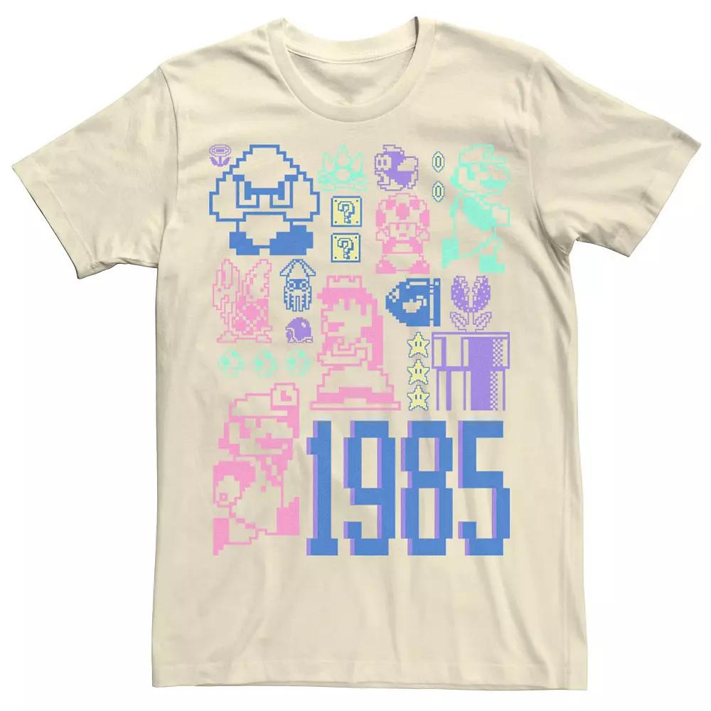 Men's Nintendo Super Mario Pastel Jumble Tee,  Product Image