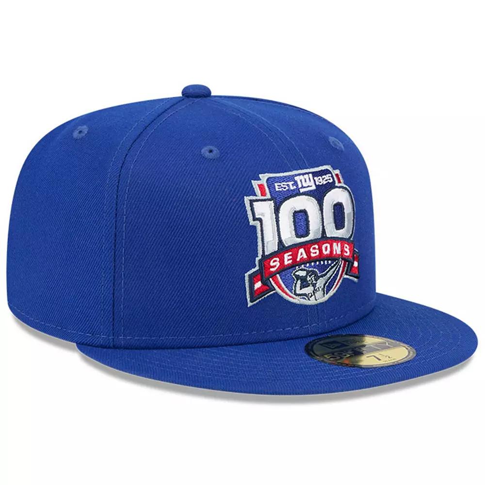 Men's New Era Royal New York Giants 100th Season 59FIFTY Fitted Hat,  Product Image