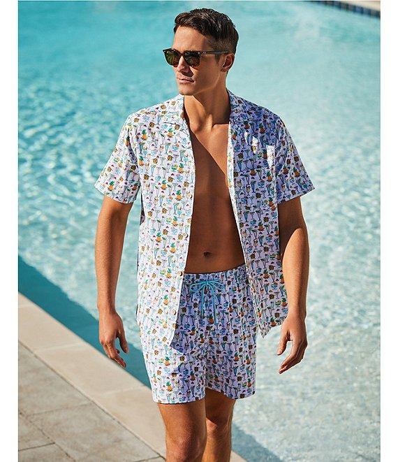 Caribbean Big & Tall Beach Drinks Cabana Woven Top Product Image