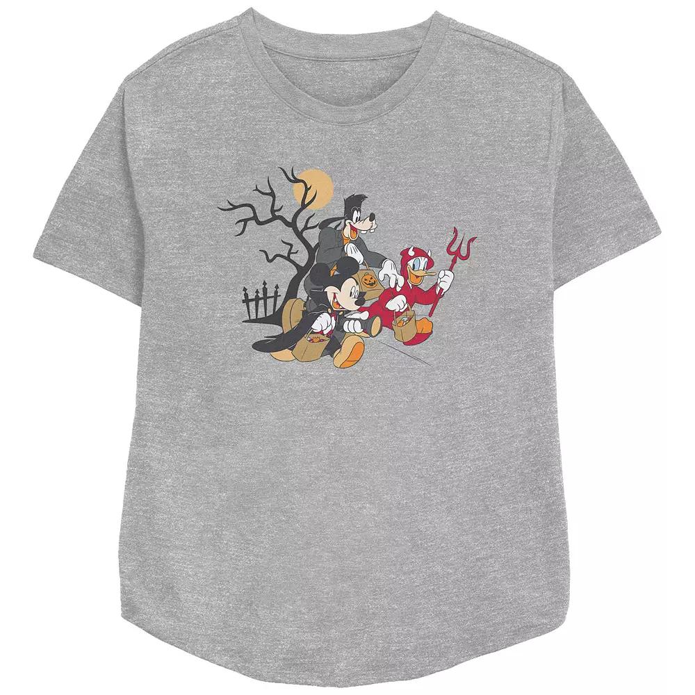 Disney's Mickey Mouse And Friends Trick Or Treaters Women's Relaxed Fit Graphic Tee,  Product Image