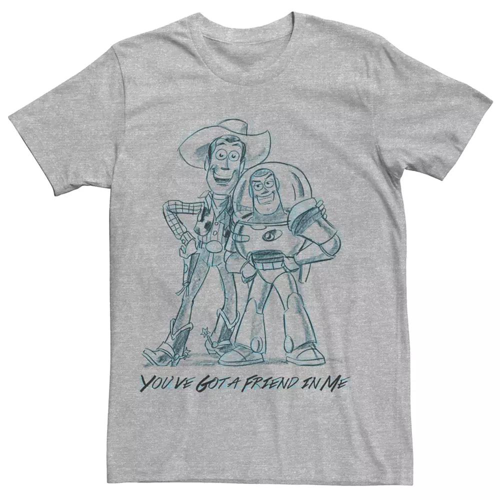 Men's Disney / Pixar's Toy Story Woody Buzz Sketch Friends Tee,  Product Image