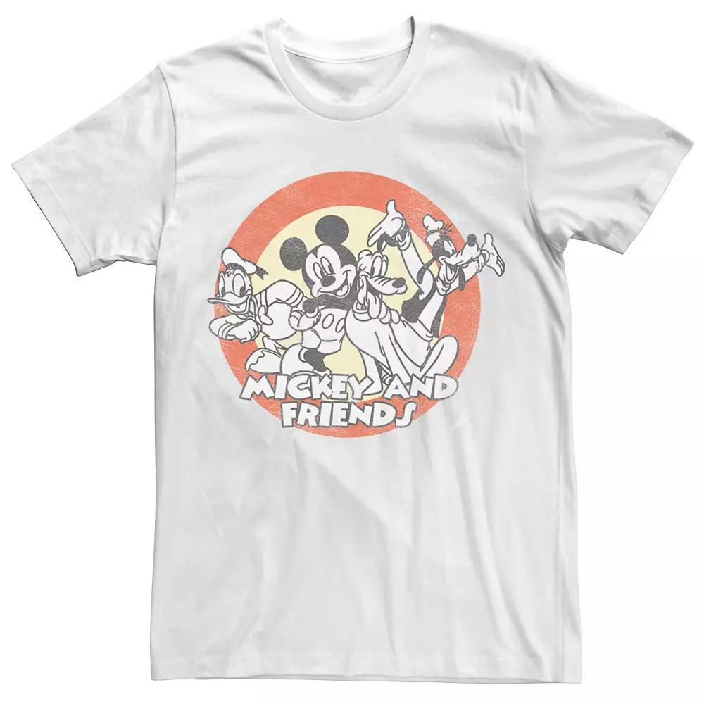 Disney's Mickey & Friends Group Shot Retro Circle Men's Tee,  Product Image