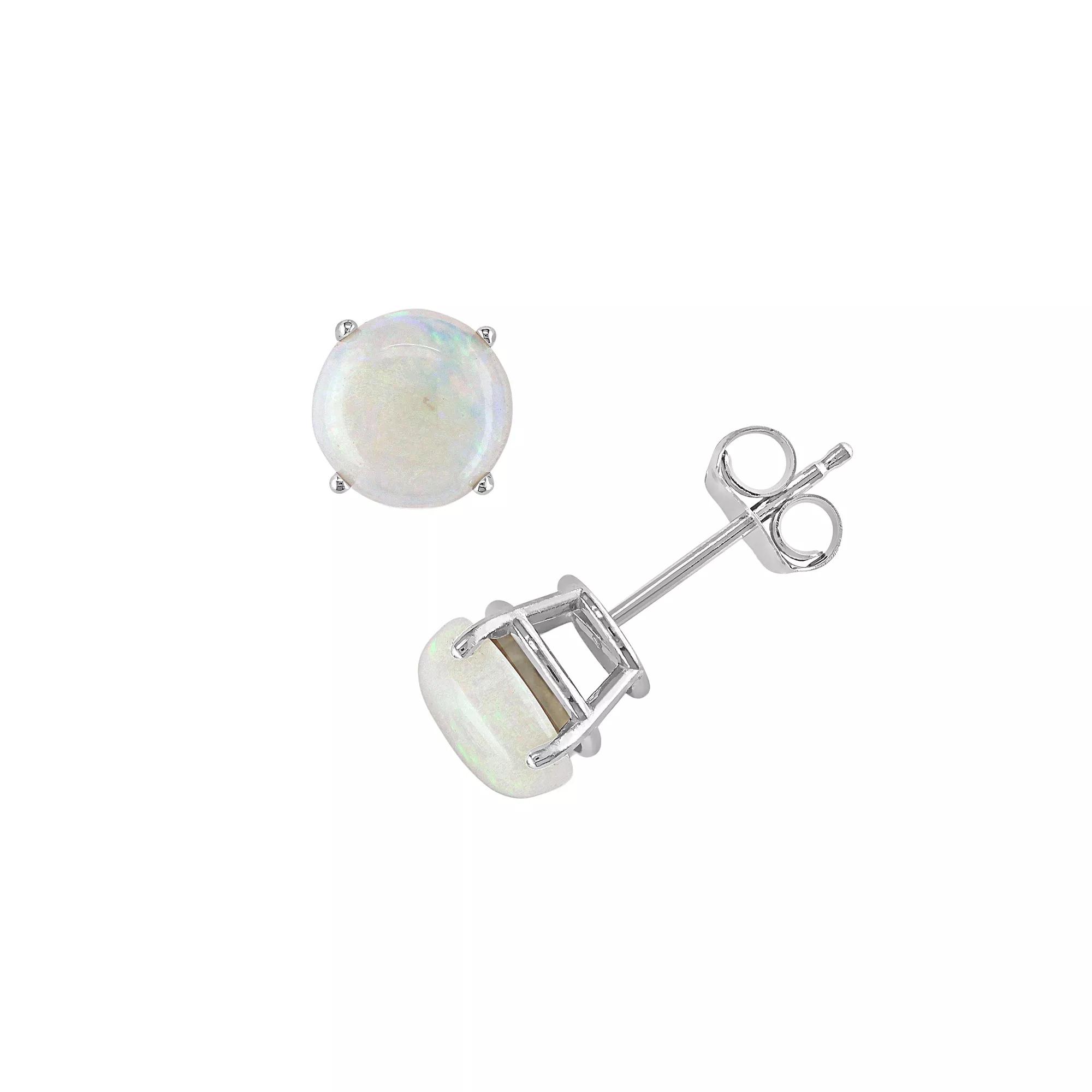 Stella Grace 10k White Gold Opal Stud Earrings, Women's Product Image