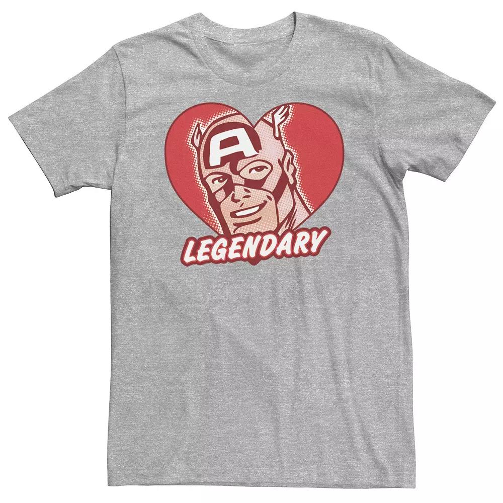 Big & Tall Marvel Captain America Legendary Heart-Shaped Portrait Tee, Men's,  Product Image