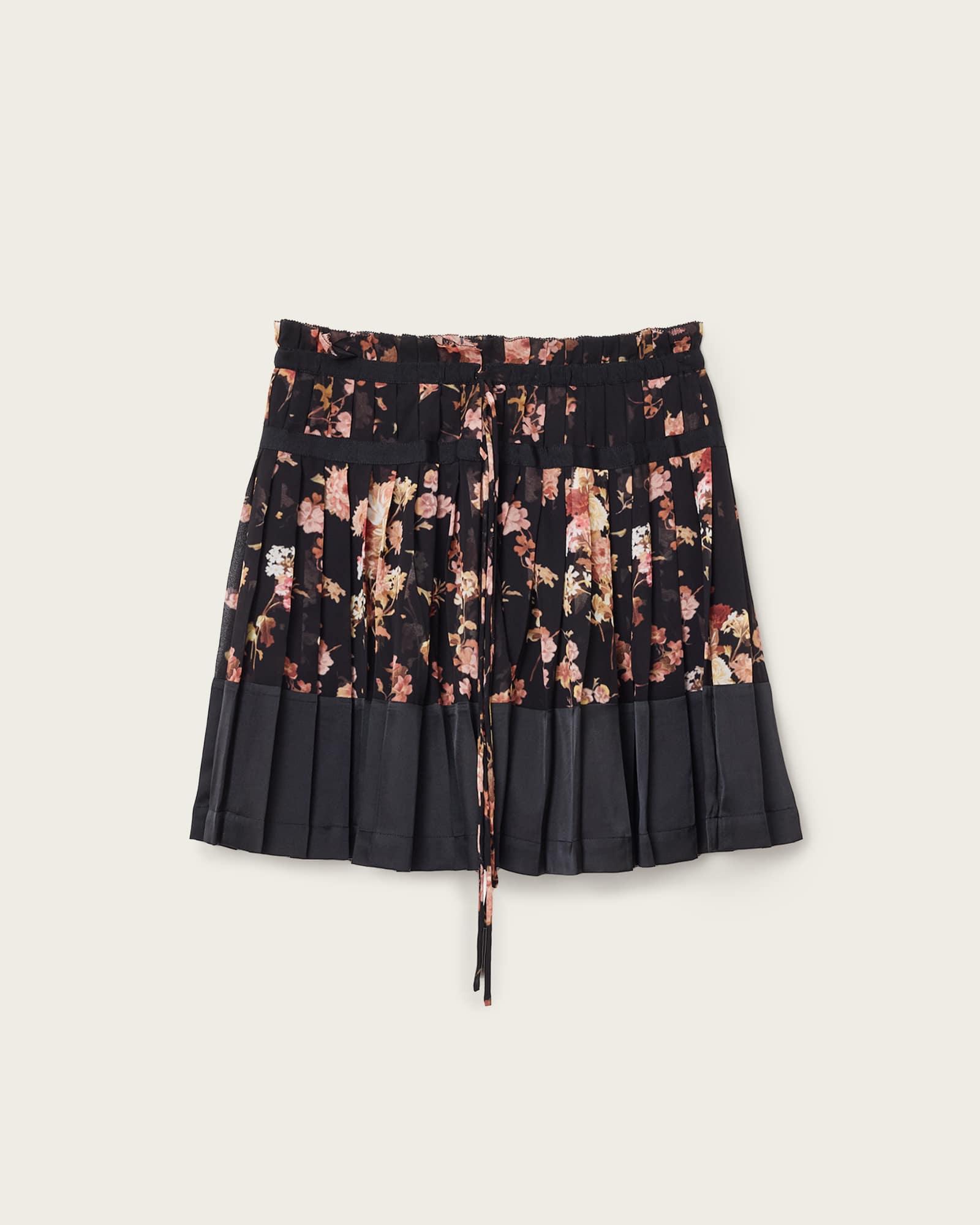 Saffron Satin Mini Skirt ARMADA BLACK | ALLSAINTS US Product Image