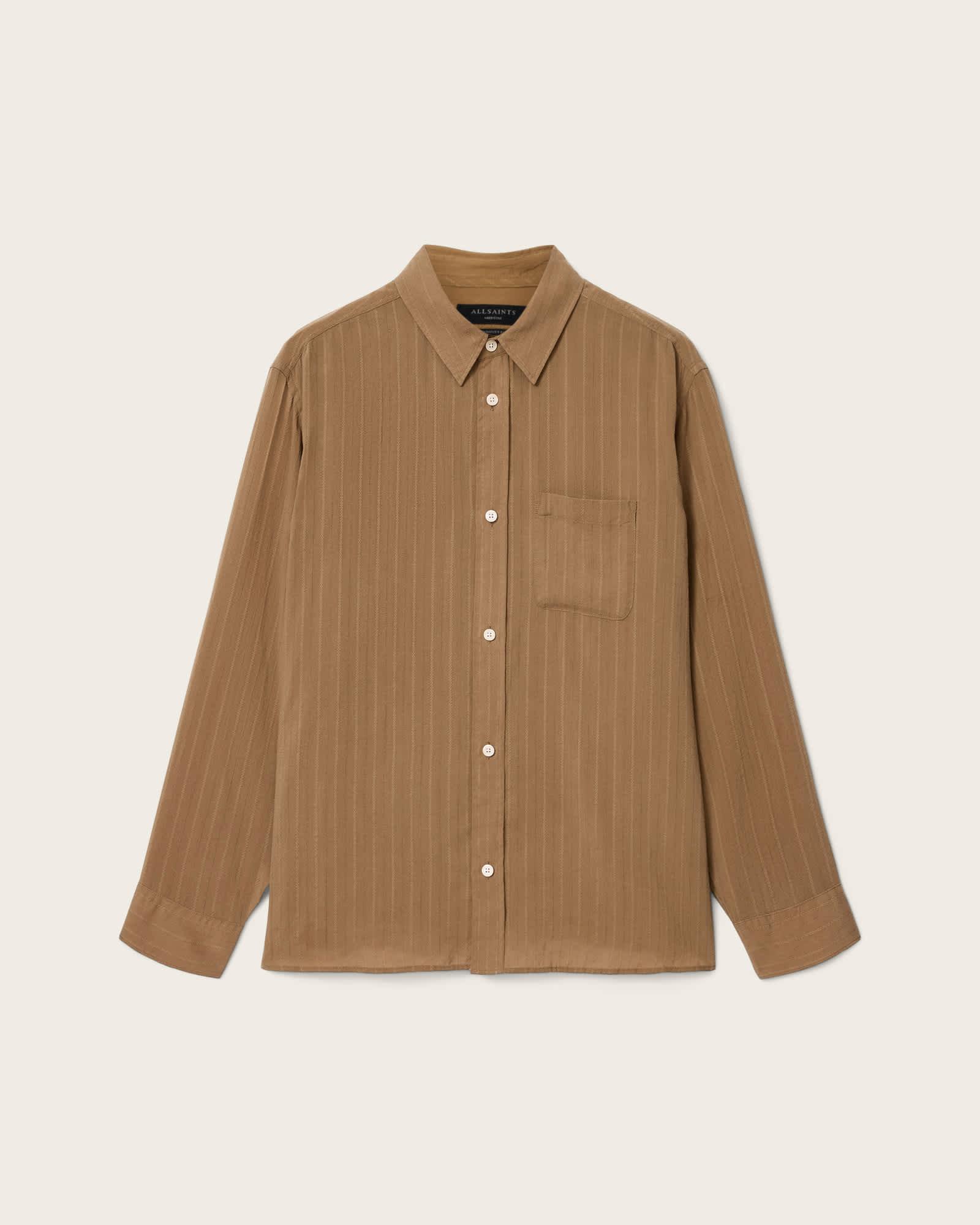 Carlyle Long Sleeve Oversized Shirt BORG BROWN | ALLSAINTS US Product Image