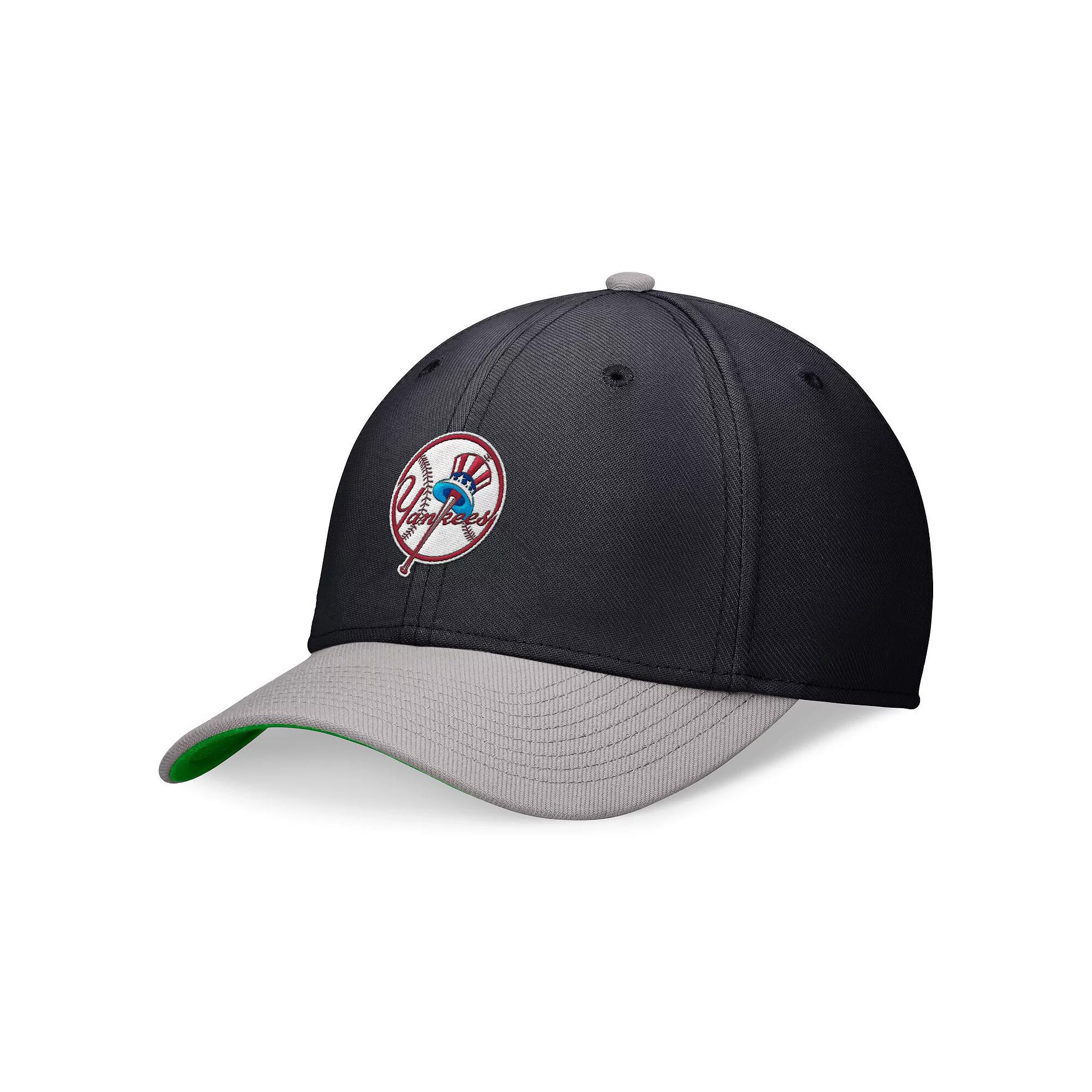 Men's Nike Navy/Gray New York Yankees Cooperstown Collection Rewind Swooshflex Performance Hat, Size: Small/Medium, Blue Product Image