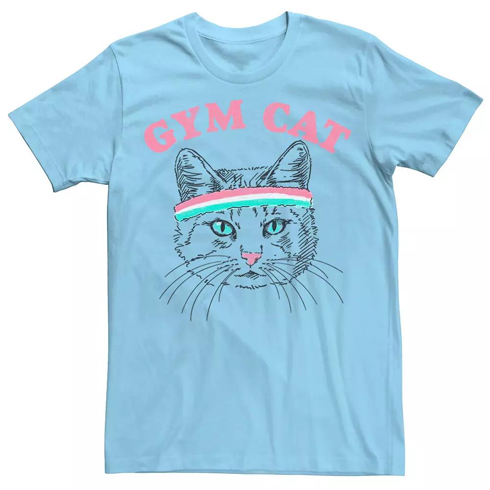 Men's Gym Cat Outline With Headband Tee,  Product Image