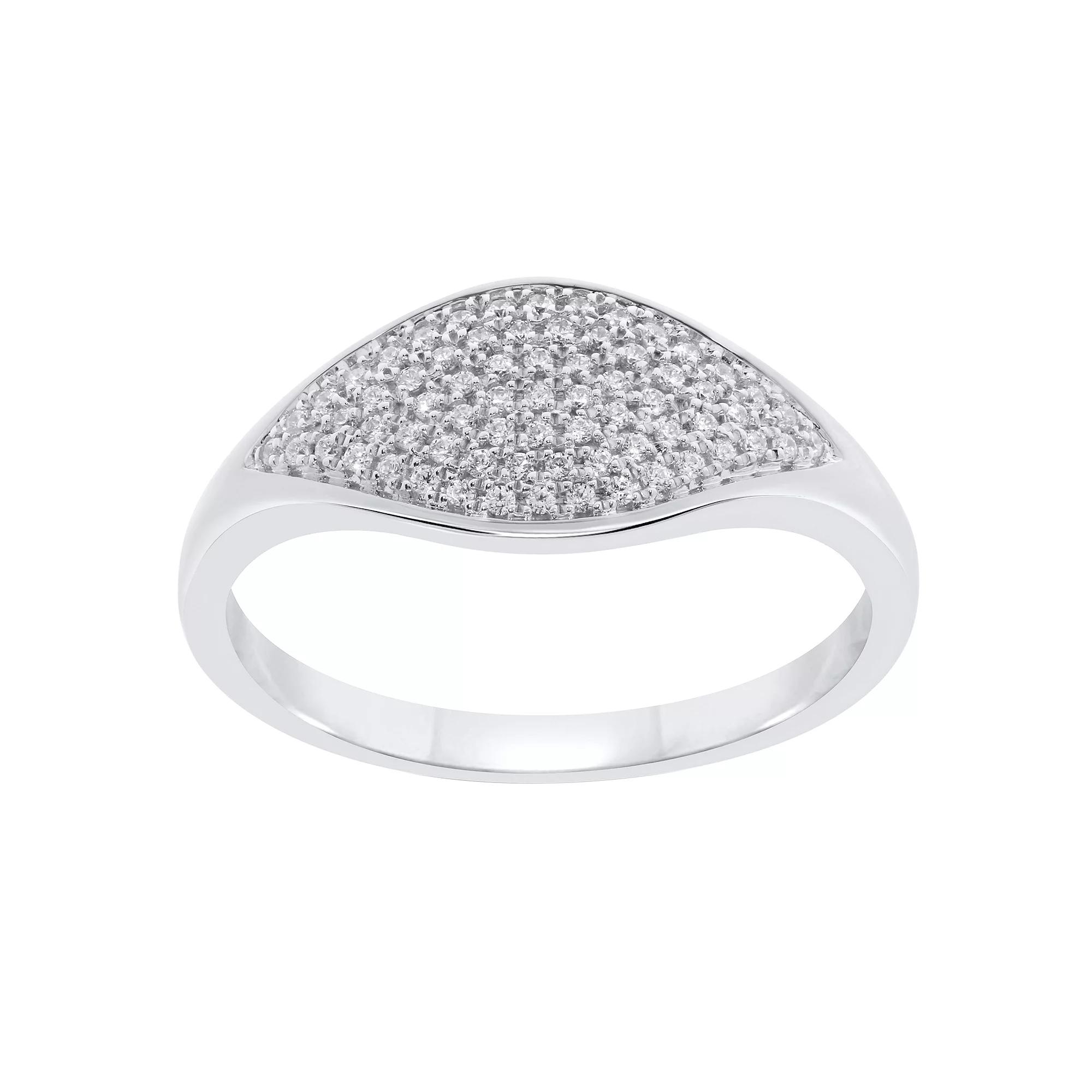 Sterling Silver 1/5 Carat. T.W. Diamond Micro-Pave Ring, Women's, Size: 7 Product Image