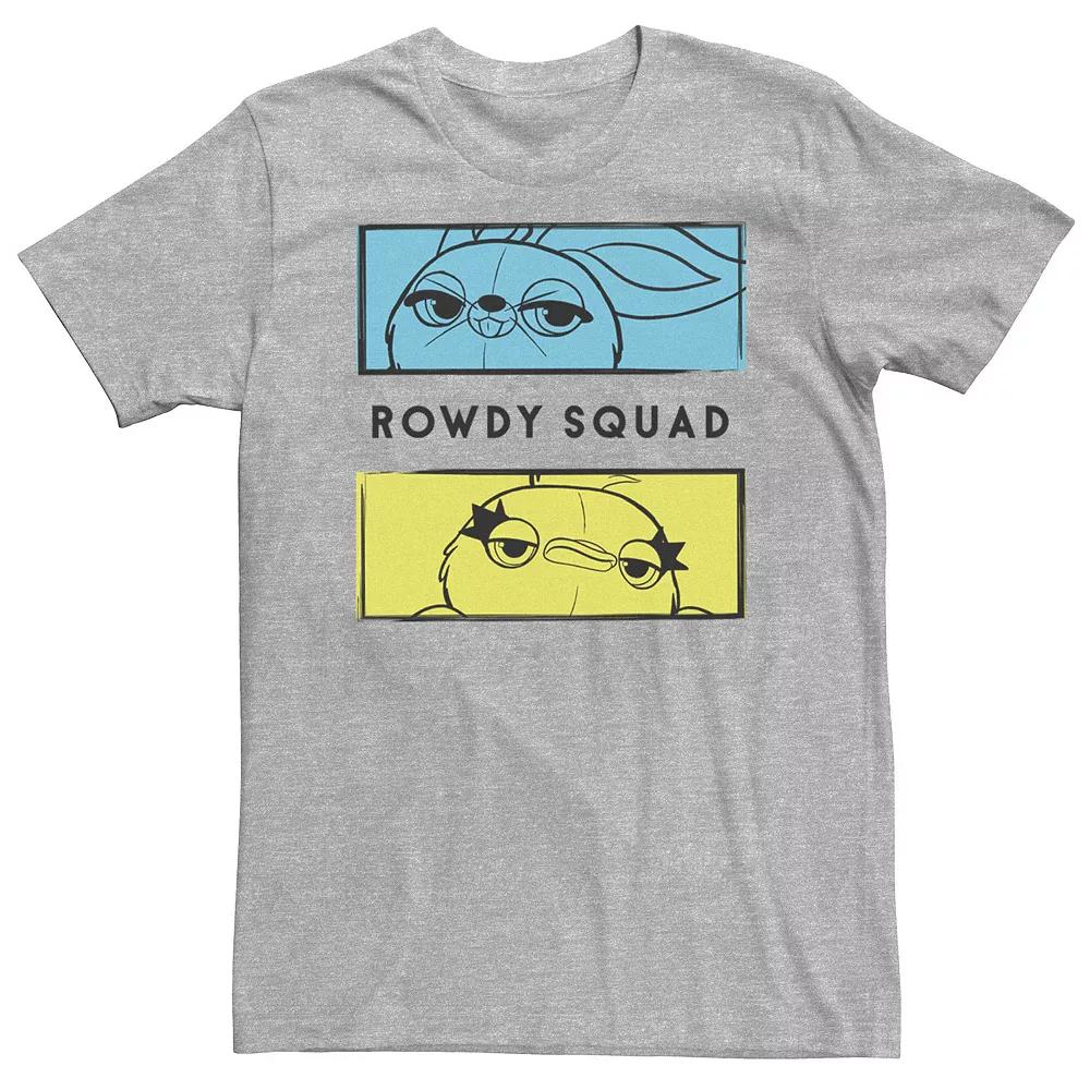 Big & Tall Disney / Pixar Toy Story 4 Ducky & Bunny Rowdy Squad Panels Tee, Men's, Size: 4XL Tall, Athletic Grey Product Image
