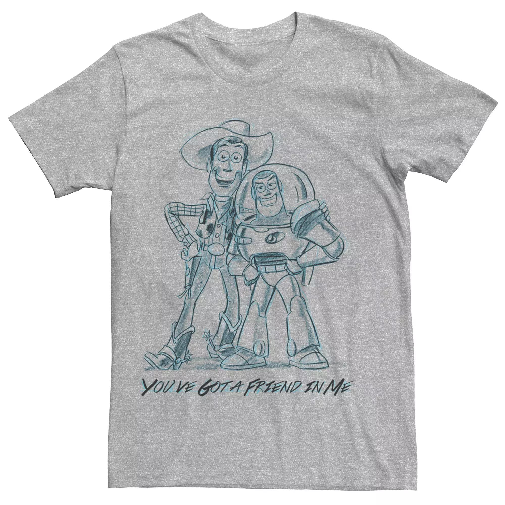 Men's Disney / Pixar's Toy Story Woody Buzz Sketch Friends Tee,  Product Image