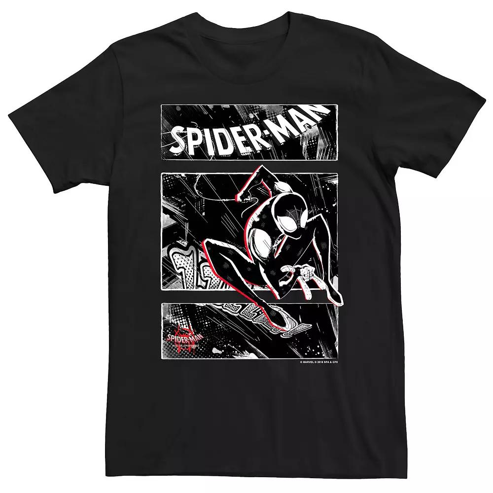 Big & Tall Marvel Spider-Man Spiderverse Comic Retro Tee, Men's, Size: 3XL, Black Product Image
