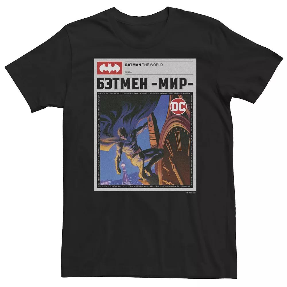 Big & Tall DC Comics Batman: The World News Poster Tee, Men's, Size: 5XL, Black Product Image