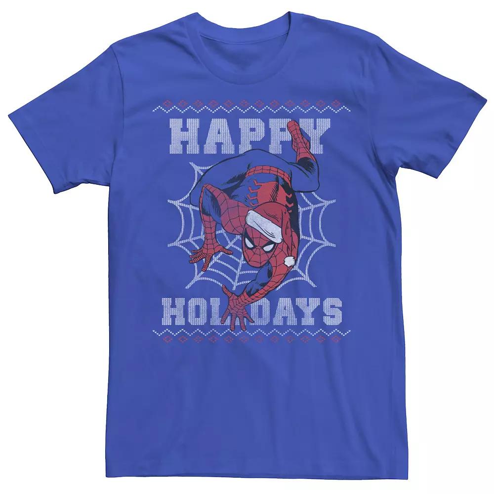 Men's Marvel Spider-Man Happy Holidays Short Sleeve Tee,  Product Image