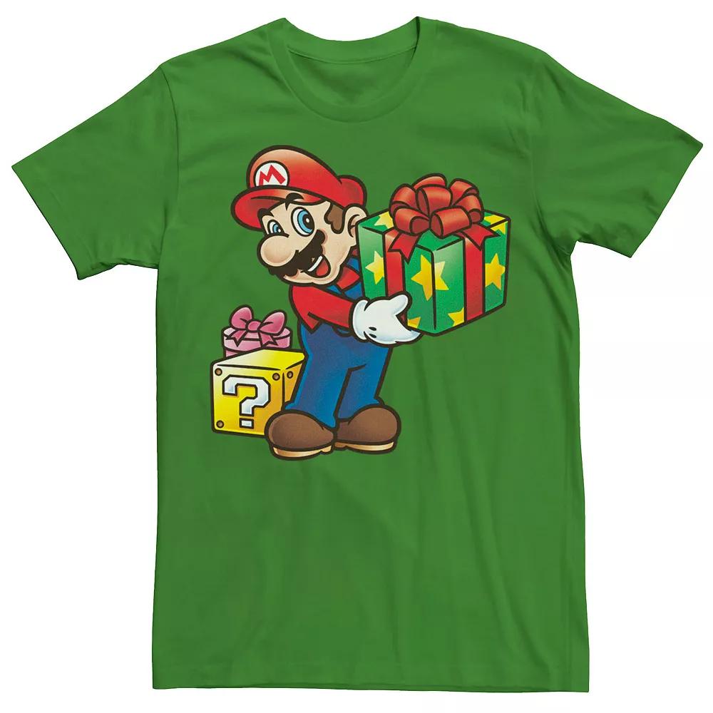 Men's Nintendo Super Mario Wrapped Christmas Presents Tee,  Product Image