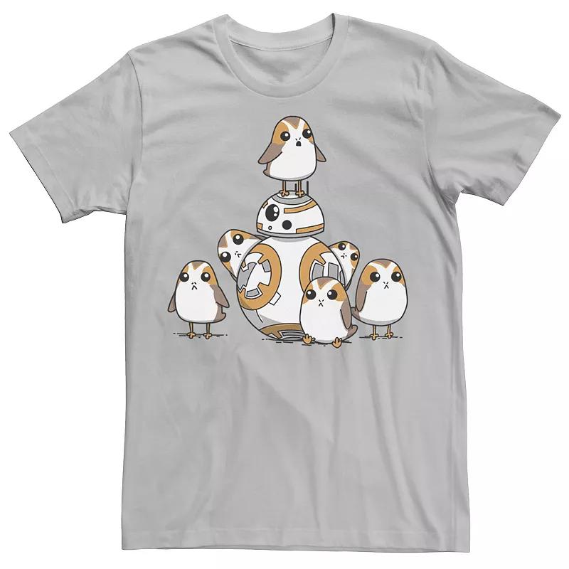 Men's Star Wars Porgs Having Fun With BB-8 Portrait Tee,  Product Image