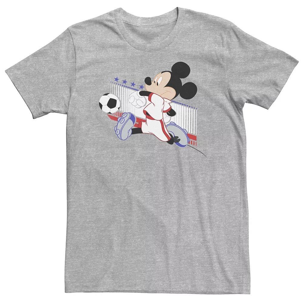 Big & Tall Disney Mickey & Friends France Soccer Tee, Men's, Size: Large Tall, Athletic Grey Product Image