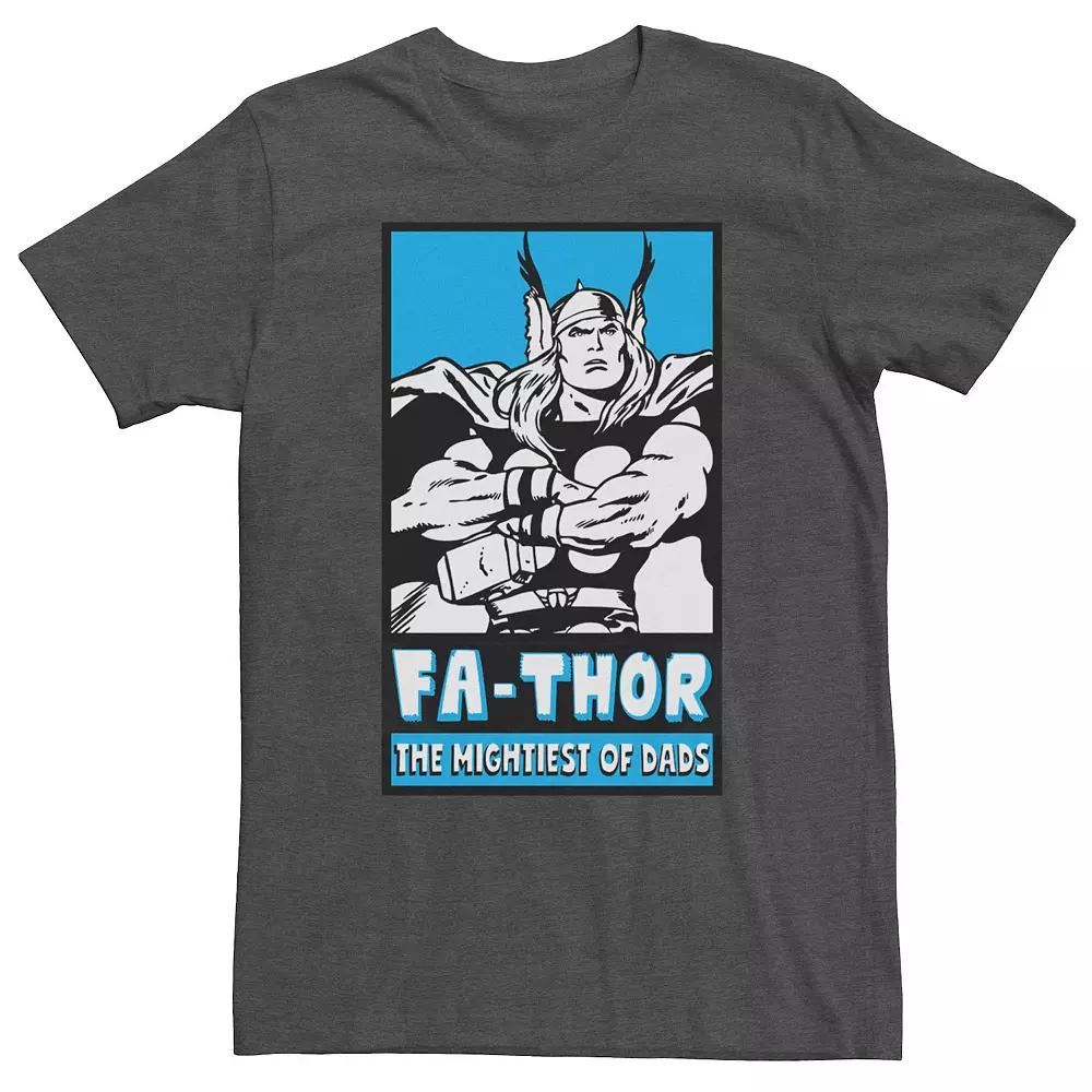 Big & Tall Marvel "Fa-Thor The Mightiest Of Dads" Retro Poster Father's Day Tee, Men's,  Product Image