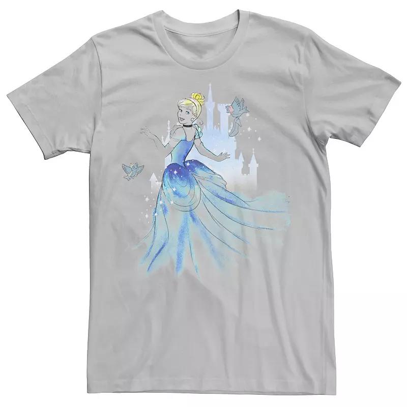 Disney's Cinderella Birds & Castle Watercolor Art Men's Tee,  Product Image