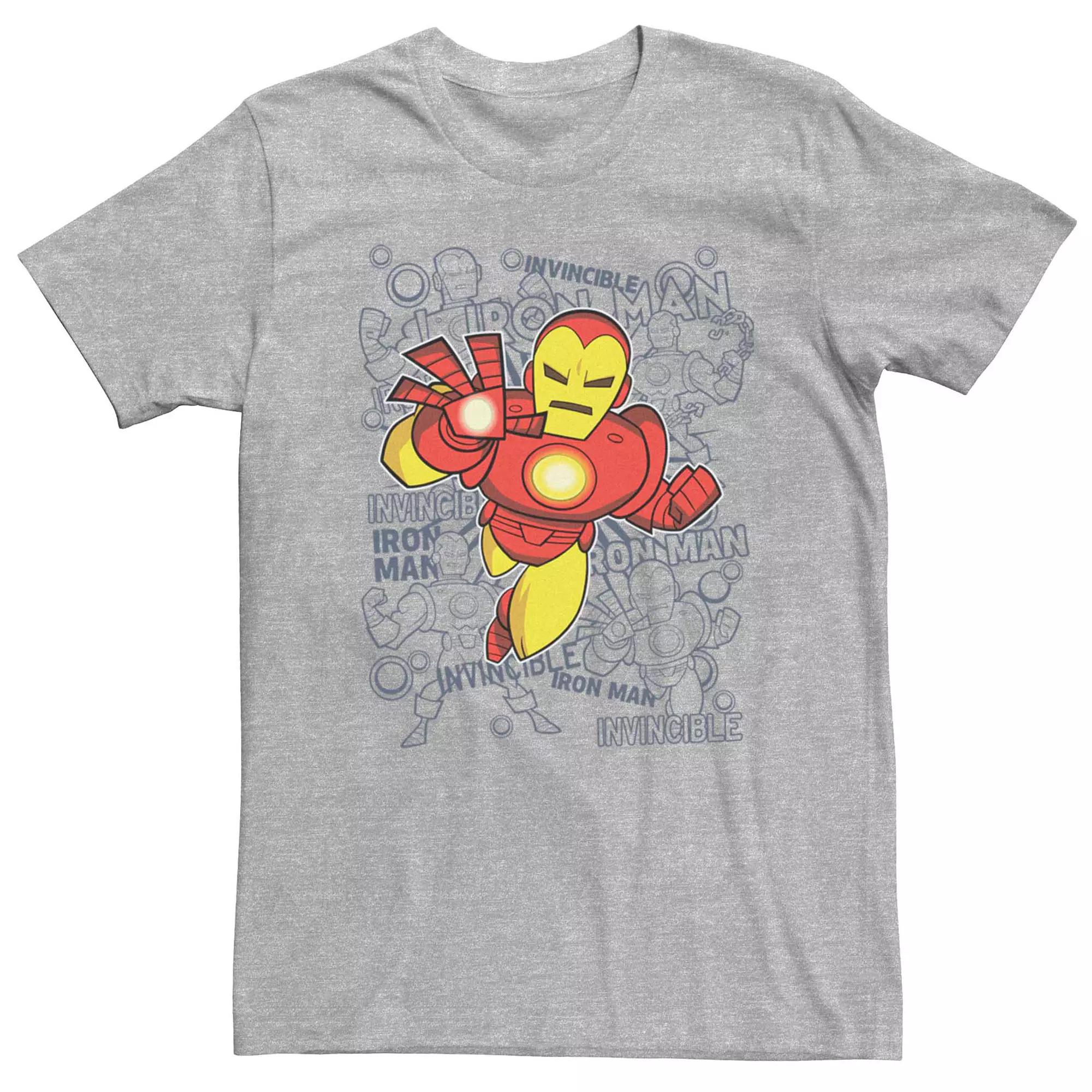 Men's Marvel Retro Iron Man Doodle Tee, Size: 3XL, Athletic Grey Product Image