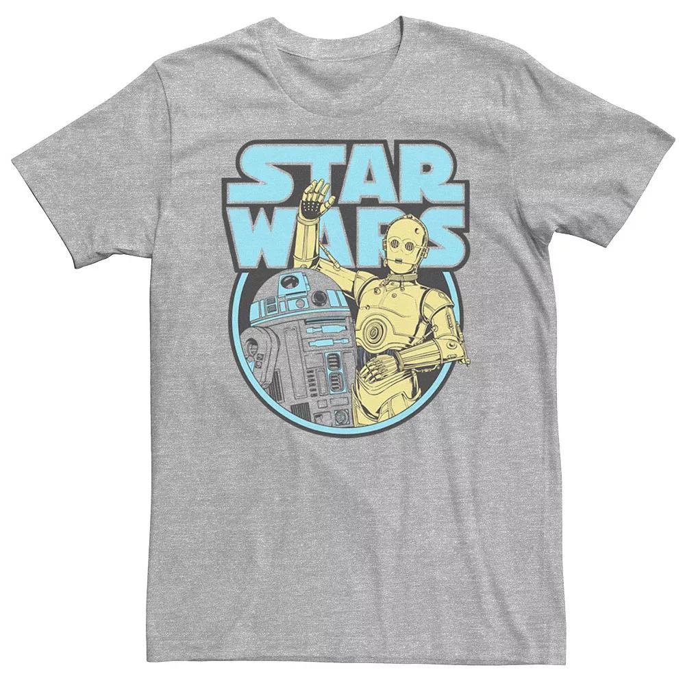 Men's Star Wars C-3PO & R2-D2 Color Pop Star Wars Logo Tee,  Product Image