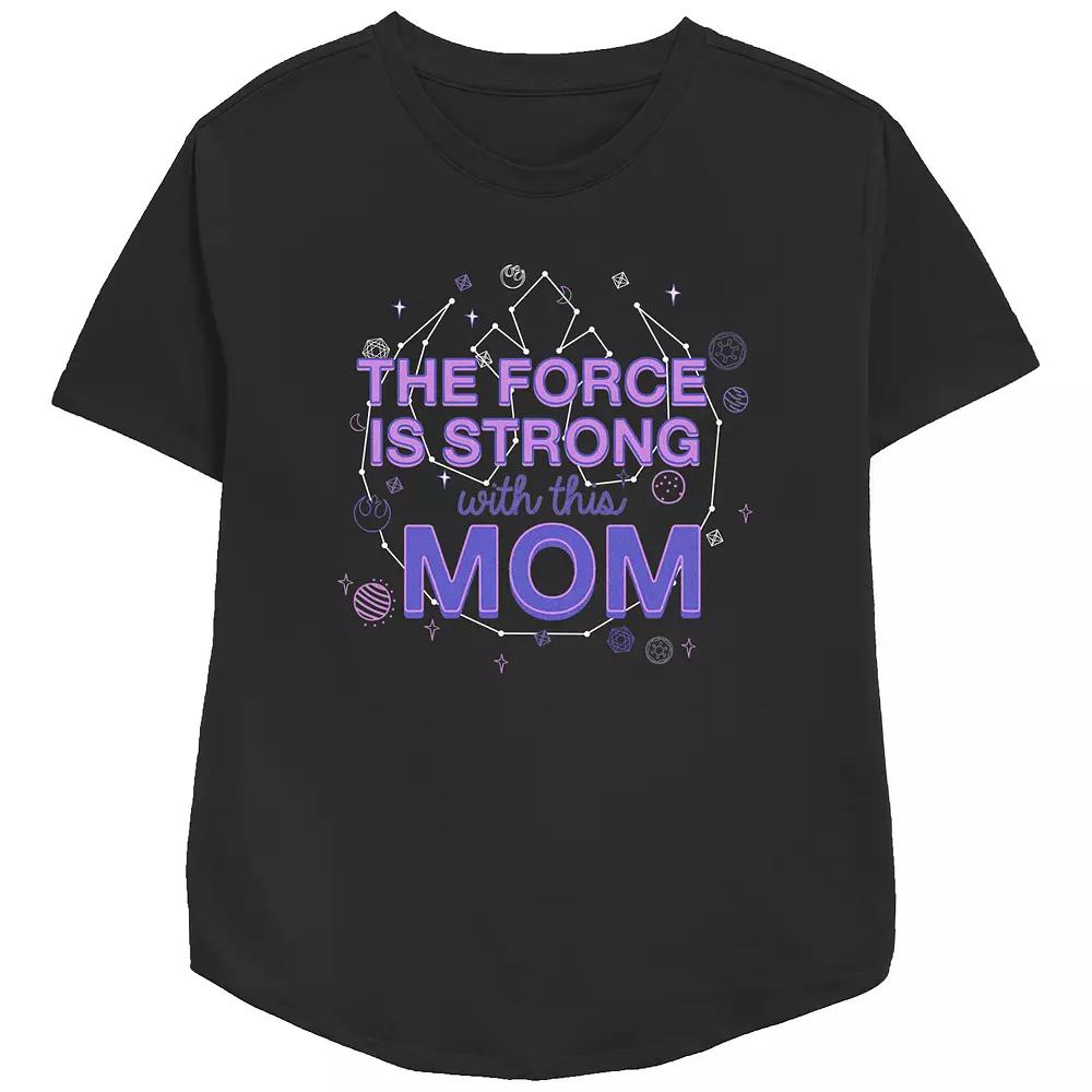 Women's Star Wars The Force Is Strong With This Mom Relaxed Fit Graphic Tee,  Product Image