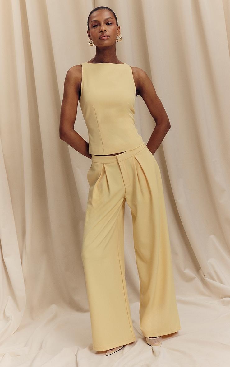 Lemon Woven Tailored Wide Leg Pants Product Image