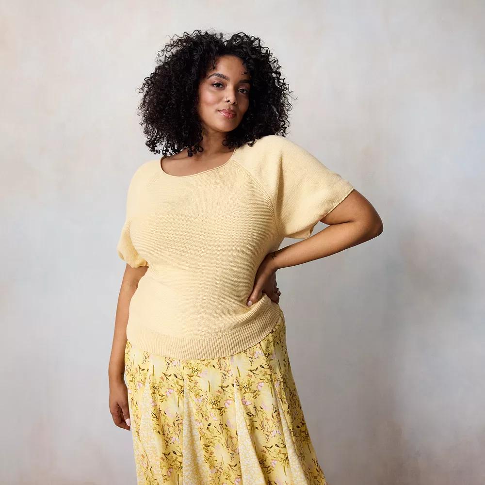 Plus Size LC Lauren Conrad Short Sleeve Knit Sweater Tee, Women's, Size: 1XL, Pierust Product Image