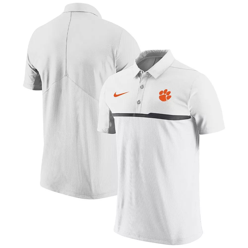 Men's Nike White Clemson Tigers Coaches Performance Polo, Size: 2XL Product Image