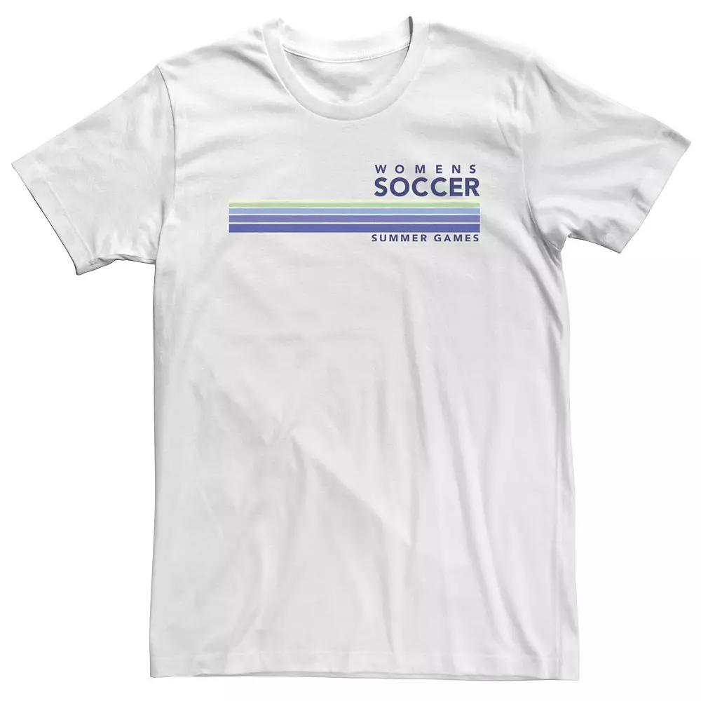Big & Tall Women's Soccer Summer Games Stripes Tee,  Product Image