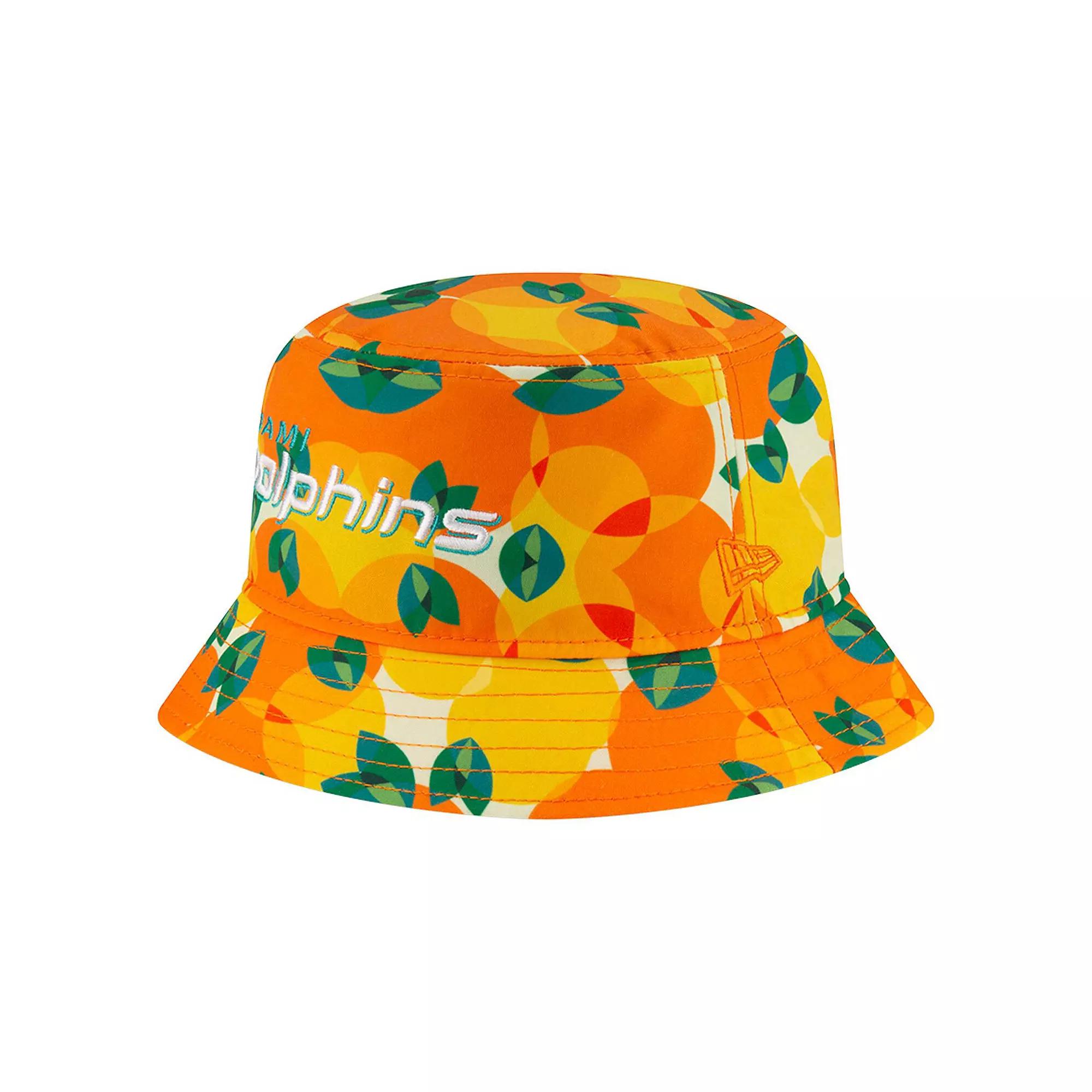 Men's New Era Orange Miami Dolphins Citrus Bucket Hat, Size: Small/Medium Product Image