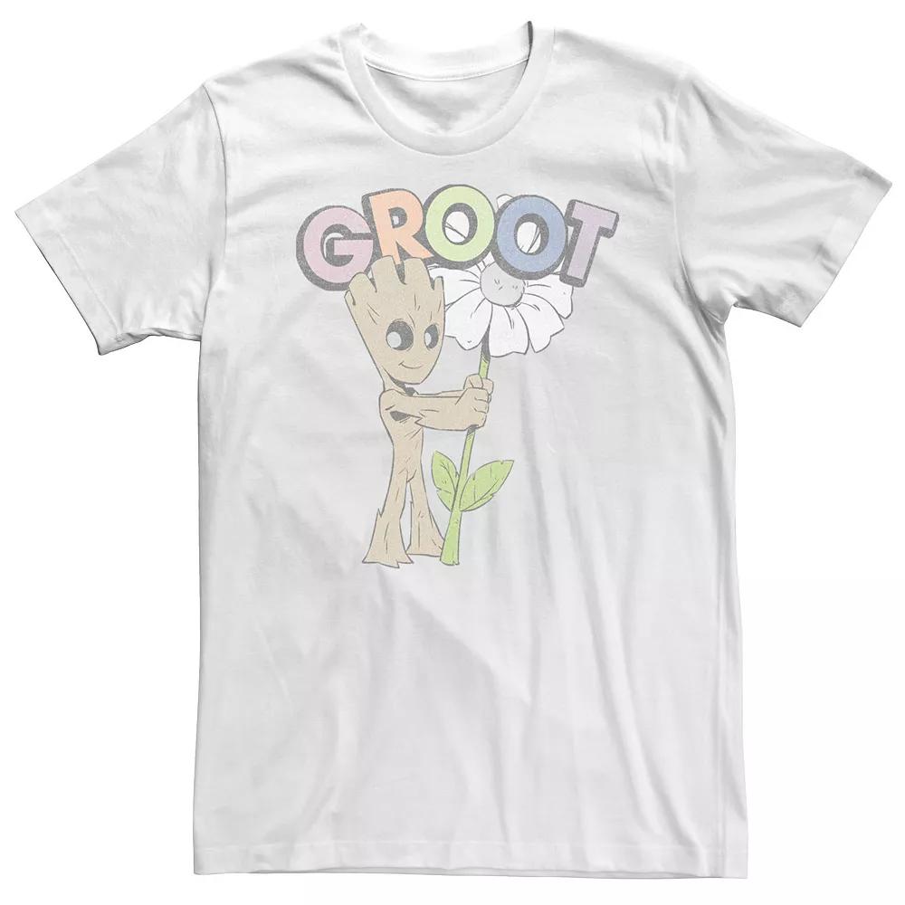 Big & Tall Marvel Cute Groot Hugging Flower Tee, Men's,  Product Image