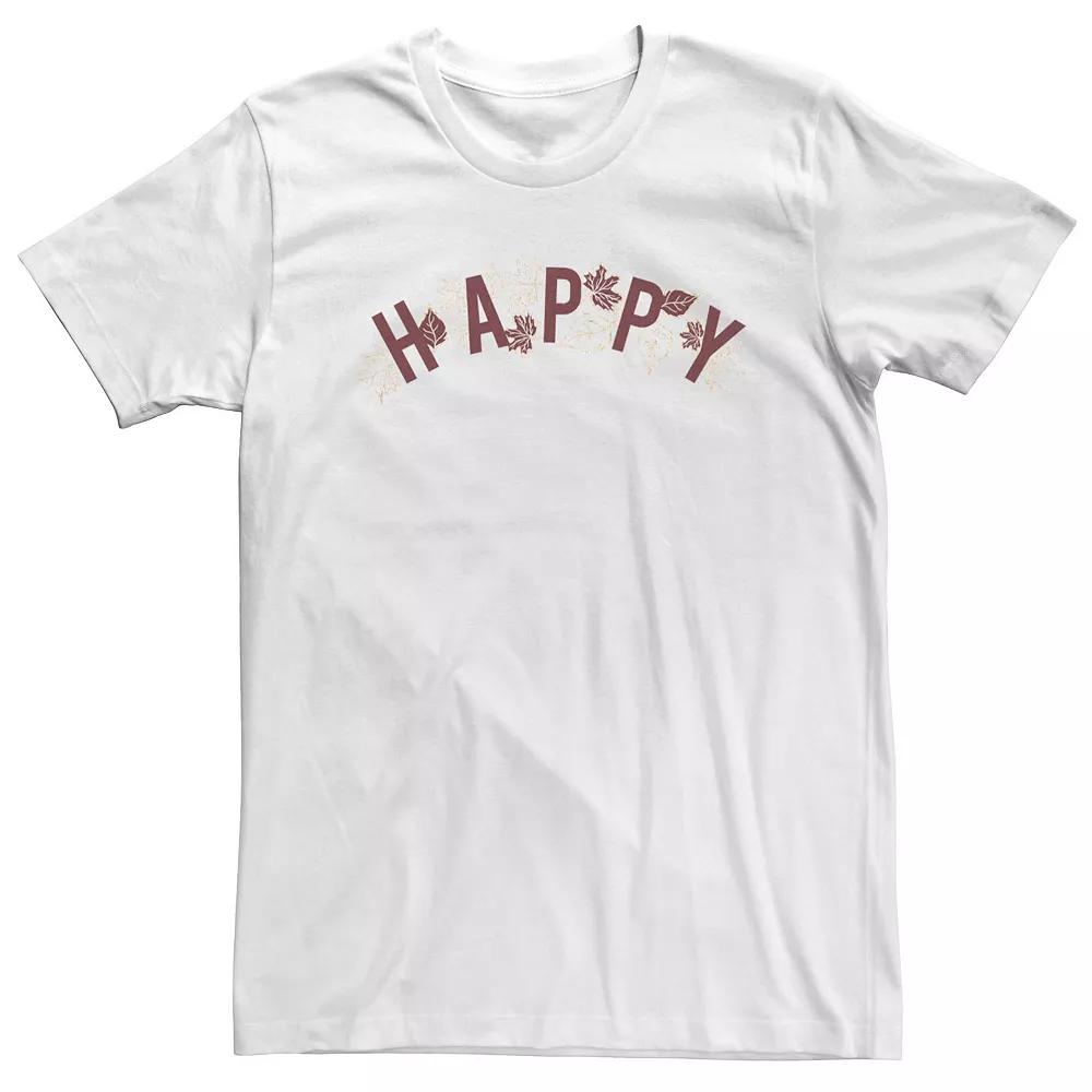 Big & Tall Fall Happy Leaf Text Tee, Men's,  Product Image