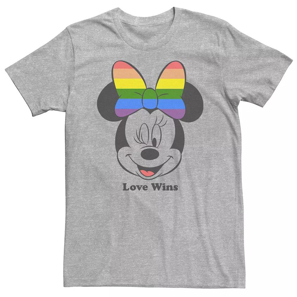 Big & Tall Disney Mickey And Friends Minnie Mouse Love Wins Rainbow Bow Tee, Men's,  Product Image