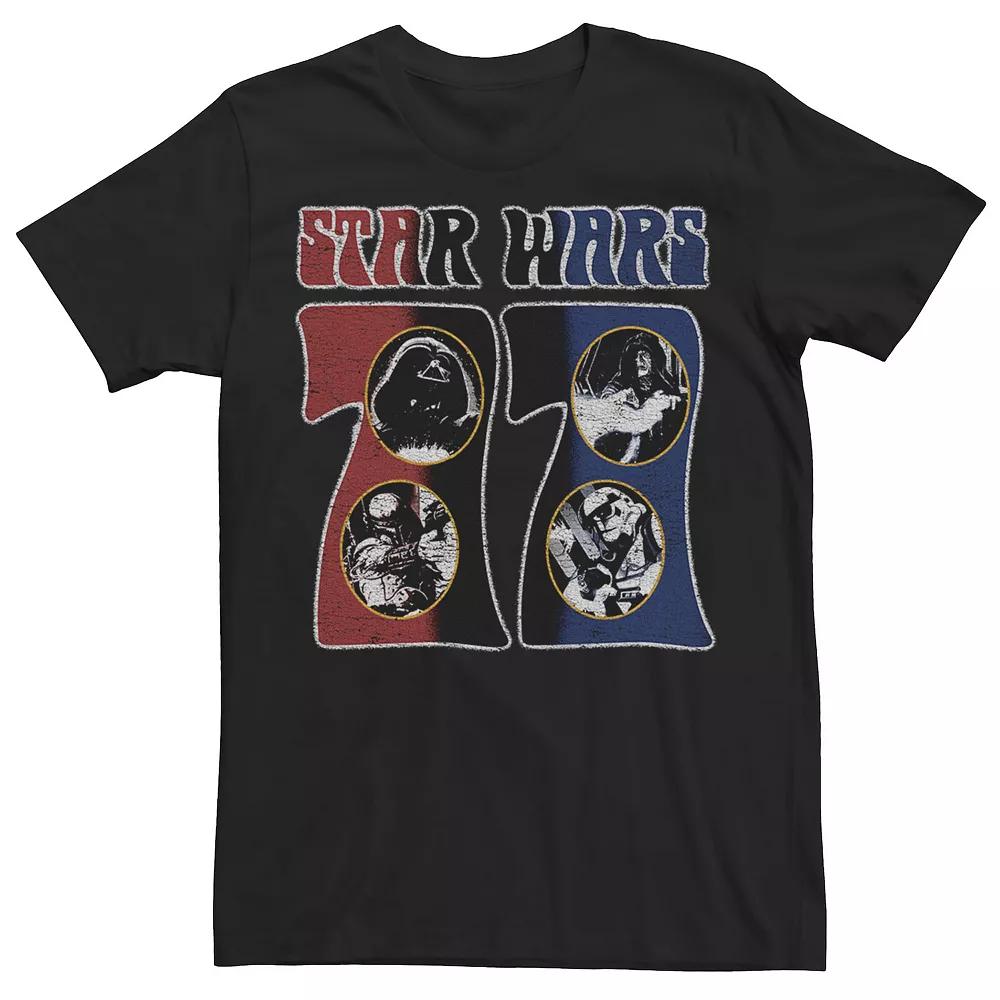 Men's Star Wars Groovy Retro '77 Villainous Waves Tee, Size: XXL, Black Product Image