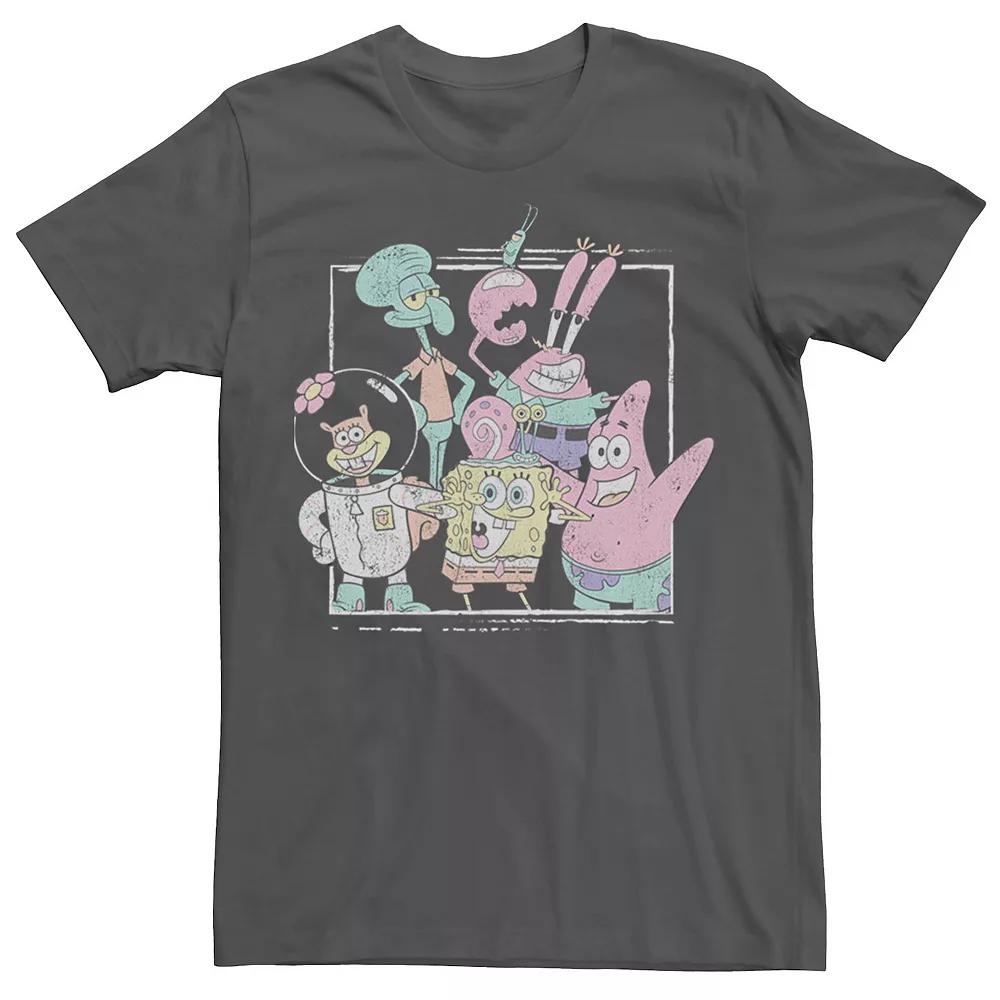 Men's SpongeBob SquarePants Bikini Bottom Gang Tee, Size: XXL, Grey Product Image