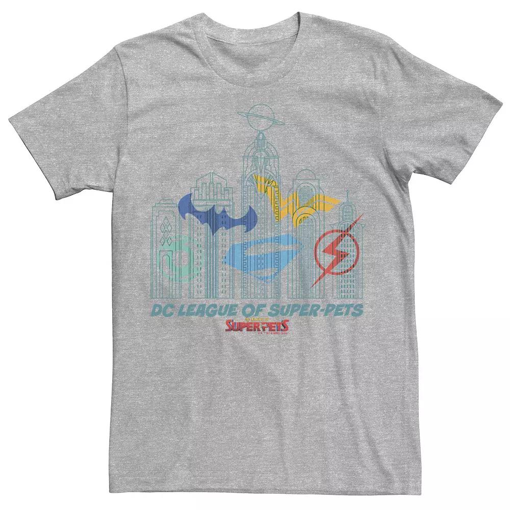 Men's DC Super Pets Superhero Skyline Logos Tee,  Product Image