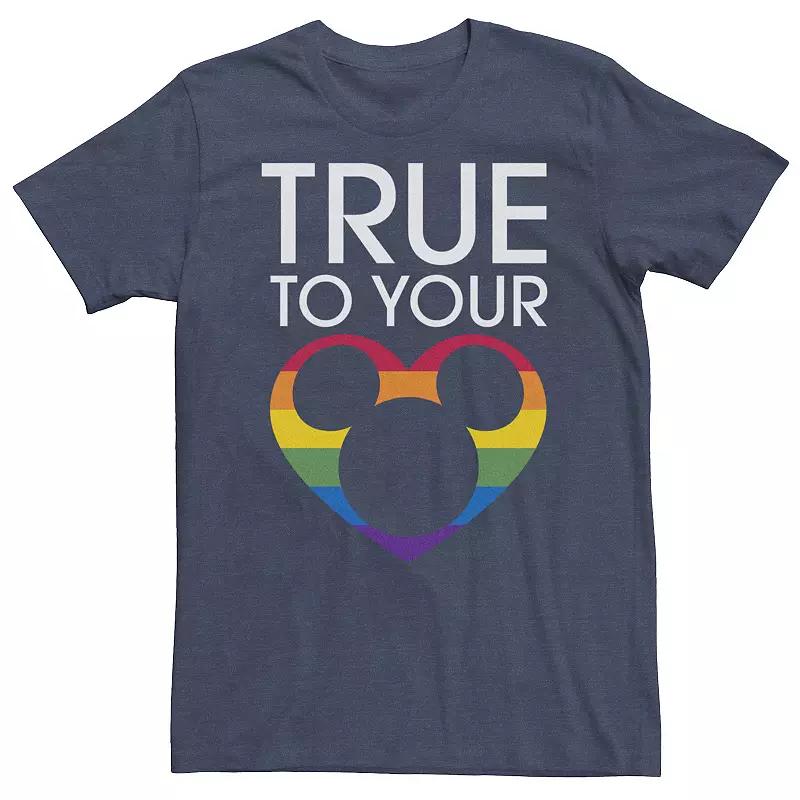 Big & Tall Disney Mickey Mouse True To Your Heart Head Silhouette Tee, Men's,  Product Image