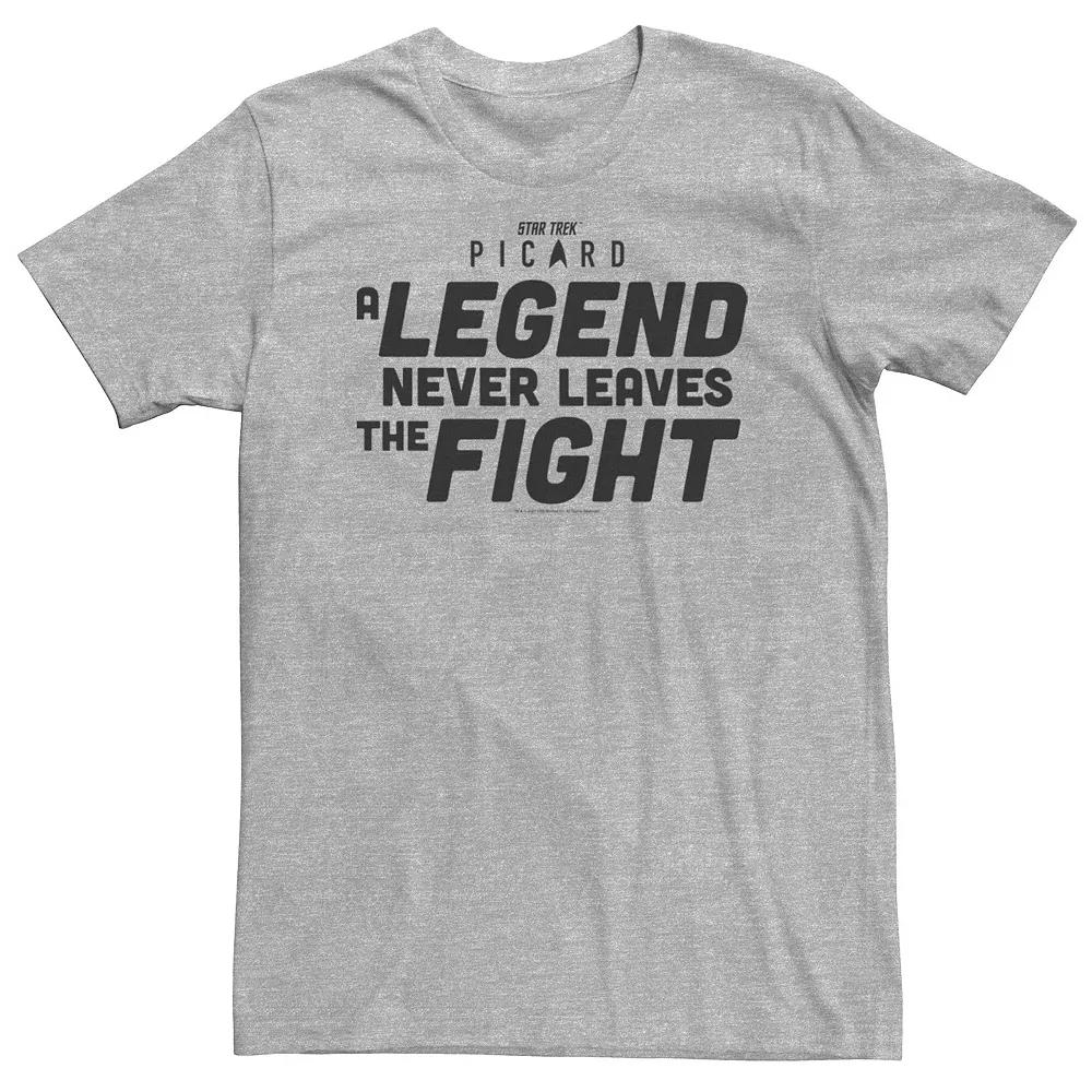Big & Tall Star Trek: Picard A Legend Never Leaves The Fight Tee, Men's, Size: 3XL, Athletic Grey Product Image