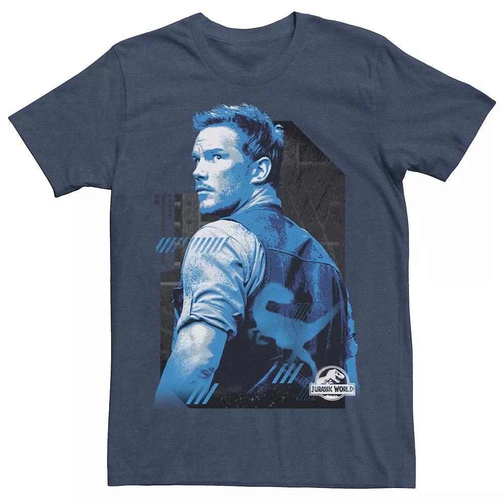 Men's Jurassic World Owen Blue Tone Portrait Tee,  Product Image